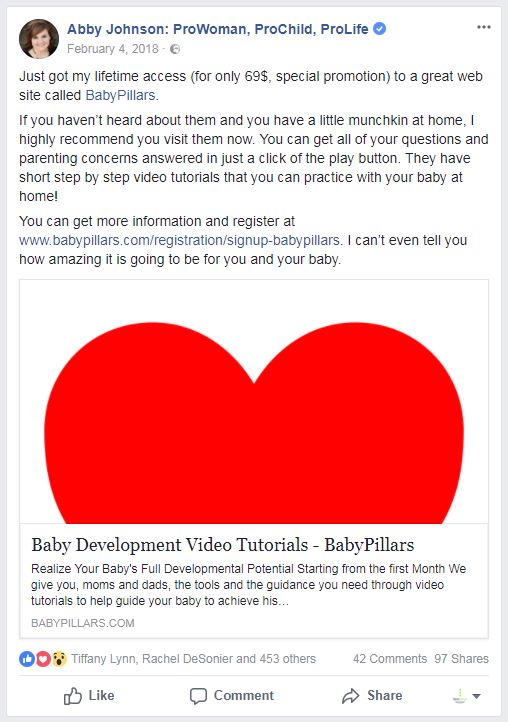 Testimonial_Abby_Johnson BabyPillars Testimonial_Abby_Johnson